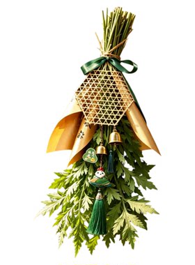 端午艾草手工编织祈福门挂