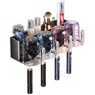 牙刷置物架刷牙漱口杯牙杯浴室卫生间免打孔家庭牙膏牙刷一体挂架