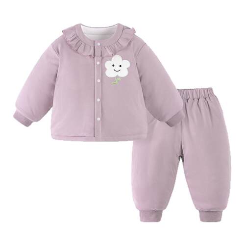 【恒温棉】女宝宝夹棉套装冬季儿童棉衣甜美婴儿衣服冬装保暖棉裤