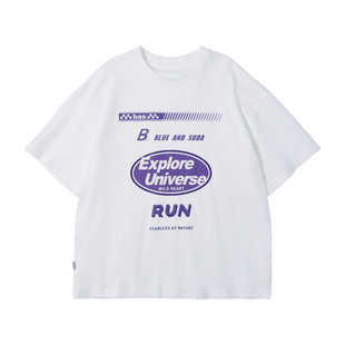 蓝汽水2026夏季新款男童全棉撞色短袖T恤青少年街头潮酷印花上衣