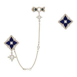 Riotlily/艾特里里星落蓓蕾系列耳环不对称设计方钠石新年女款