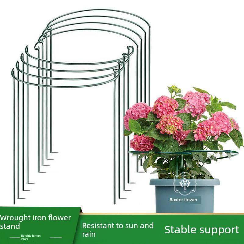 圆形防倒伏支架半圆花架支撑杆爬藤支撑铁艺龟背竹园艺植物支撑架