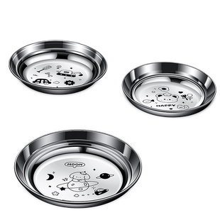 316不锈钢盘子圆盘家用儿童宝宝吃饭盘食品级菜盘牛排意面早餐盘