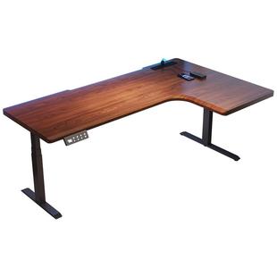 凡辰星河 北美黑胡桃木智能电动升降电脑桌实木转角办公桌电竞桌