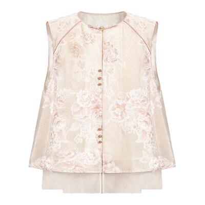 【樱序】莨西子新中式国风桑蚕丝薄款马甲女外穿春夏坎肩减龄上衣