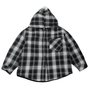 凯文家童装2025年冬季新品男童中大童韩版格子双面穿连帽羽绒外套