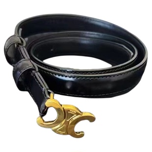 【千元品质】C复古凯旋门腰带小牛皮女士皮带2.5宽度百搭经典裤袋