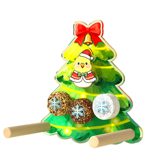 圣诞摇摇乐鹦鹉玩具站杆秋千鸟笼配件磨牙互动啃咬鸟笼装饰挂件