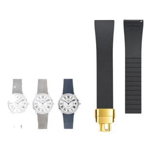 快拆氟橡胶表带适用卡地亚坦克山度士美度18/19/20/21/22mm折叠扣