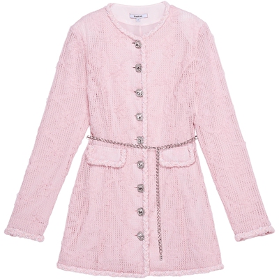 bebe春季新款蕾丝盘花连衣裙