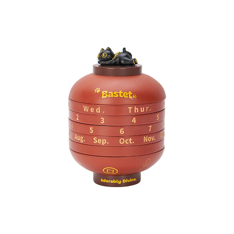 大英博物馆巴斯特系列萌猫灯笼万年历扭扭摆件桌面可爱摆件礼物