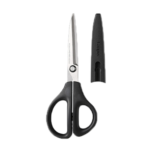 日本kokuyo国誉Campus剪刀纤细刀尖款安全手工便携剪刀剪纸美工剪多功能学生拆快递家庭厨房办公用剪刀保护帽