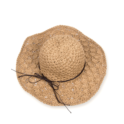 草帽可折叠手工大沿海边遮阳帽子