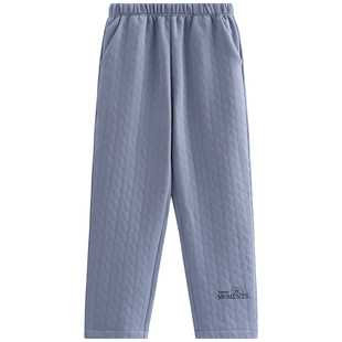 芬腾男睡裤春秋季纯棉空气棉夹层长裤秋冬加厚保暖大码家居裤单裤