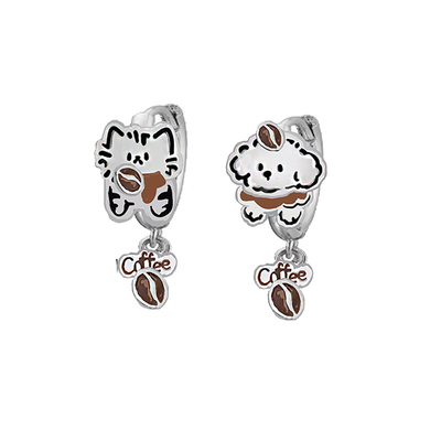 MASW麻秀原创可爱涂鸦小狗耳环女