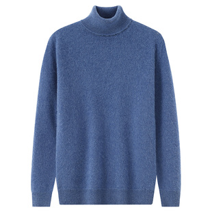 冬季新款高领加厚100%纯山羊绒衫宽松针织毛衣男款套头保暖打底衫