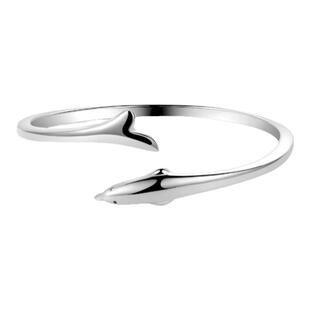 999纯银海豚戒指女2025新款潮小众设计感鱼尾食指戒开口戒子尾戒