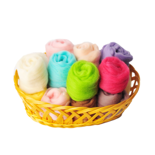 源简手创进口西班牙短纤羊毛毡10g装细软浮毛diy羊毛毡戳戳乐材料