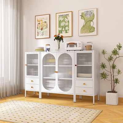 毕威尔家用餐边柜靠墙一体厨房铁艺橱柜储物置物收纳柜茶水铁皮柜