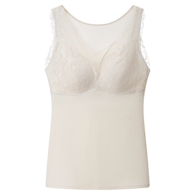 音儿内衣蚕丝保暖背心带杯秋衣
