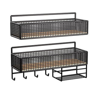 墙上置物架免打孔宿舍收纳神器大学生寝室床头床上墙面挂篮架子