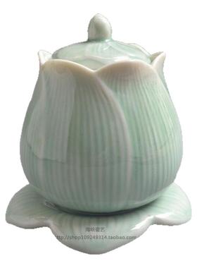 青瓷供奉佛供杯圣水杯净水杯贡杯