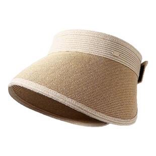 CACUSS防晒帽子女春夏遮阳环绕式大帽檐可折叠便携沙滩空顶太阳帽