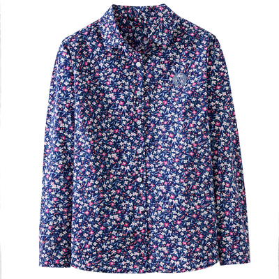 长袖印花翻领全棉洋气衬衫