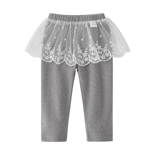 [7A抗菌]女童外穿打底裤女小童新款春装宝宝洋气花边儿童春秋裤子