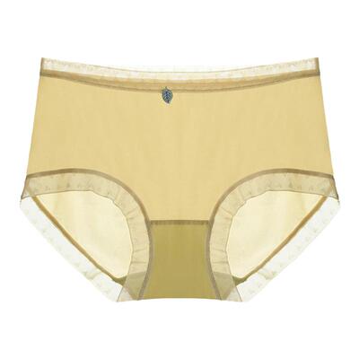 唯美树叶裸感透气冰丝内裤女士