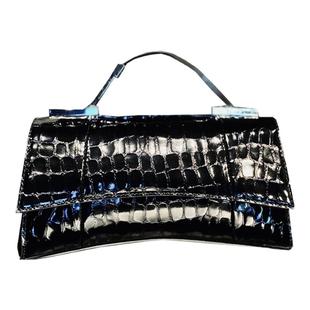 欧美时尚真皮包包潮2025新款休闲百搭链条包鳄鱼纹牛皮女包斜挎包