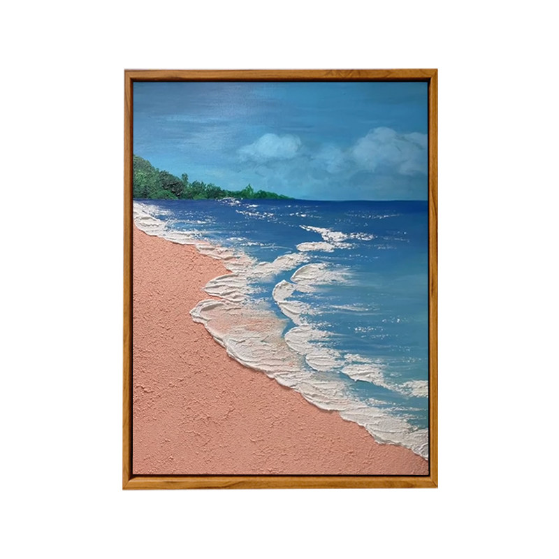 网红海浪沙滩肌理DIY数字油画