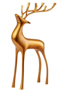 招财全铜鹿摆件客厅办公室饰品