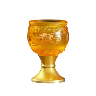 琉璃酒杯家用供水贡杯财神供仙家供奉供神供佛水杯茶杯圣水杯摆件