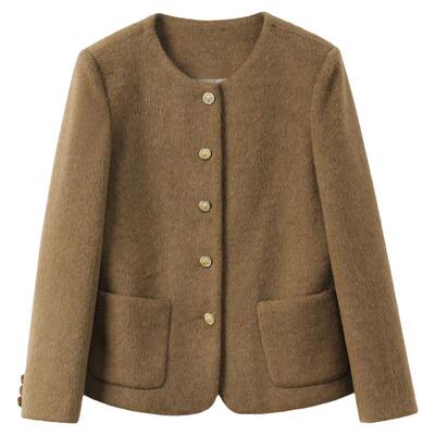 短款女士高端外套双面羊毛呢大衣