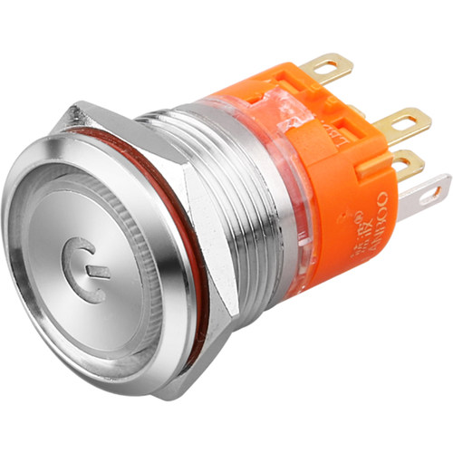 蓝波19A1金属按钮开关1NO1NC 2NO2NC可选自锁自复防水带灯24V220V