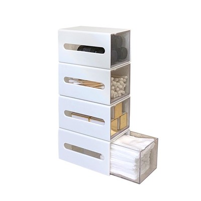 壁挂式卫生间棉签翻盖收纳盒