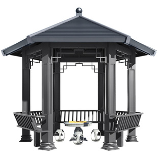 博逸林凉亭户外亭子庭院现代别墅花园院子室外铝合金六角凉亭定制