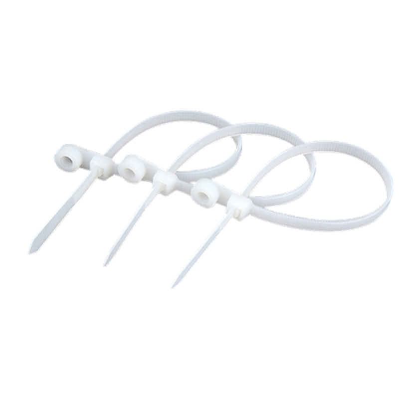 固定头扎带4*150MM 螺丝孔扎带 尼龙扎带 圆头带孔扎带足250条