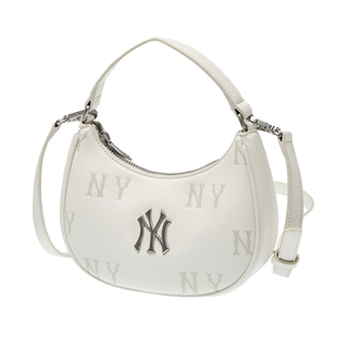 26新款MLB情侣斜挎包男女NY老花印刻单肩包拎包休闲包3ACRMM16N