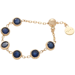 新年礼物agete/阿卡朵【梦想成真】天然彩宝9K金戒指送女友