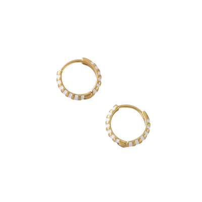 法式铜镀金珐琅彩圈圈耳环