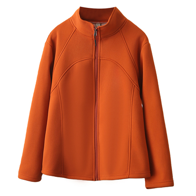 大码加绒立领拉链开衫女加厚卫衣