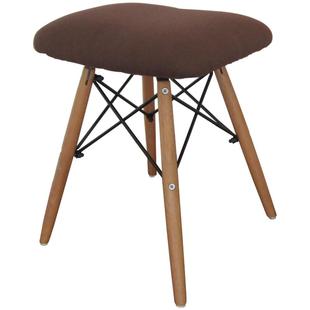 化妆凳子高质量椅子无靠背不带家用艺术感学生学习实木布面餐椅yi