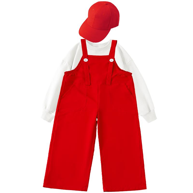 幼儿园表演服背带裤小学生大合唱服装团体舞蹈儿童啦啦队演出服秋