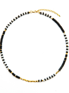 白贝母黑玛瑙纯银珍珠叠搭项链