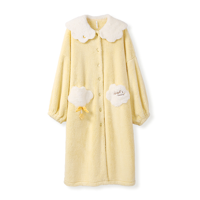 安之伴秋冬加厚珊瑚绒甜美睡袍