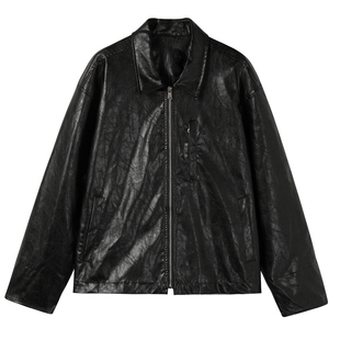 SOMENUM森林 25AW「少即是多」复古做旧皮衣男女百搭保暖PU皮夹克