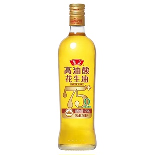 新货鲁花高油酸花生油750ml食用油玻璃瓶装家庭用油小瓶油炒菜油