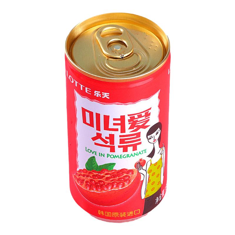 韩国进口原装乐天果汁180ml*30罐整箱石榴汁橙汁进口果汁零食